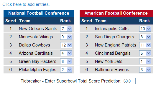 office football pool hosting pro and college football office footbal pool